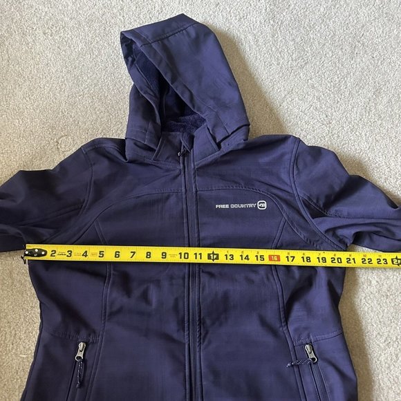 Ladies FREE COUNTRY Soft Shell Outerwear Hooded Jacket‎ Fleece Lined Size Medium - Picture 10 of 13